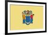 New Jersey State Flag-Lantern Press-Framed Premium Giclee Print