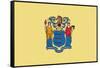 New Jersey State Flag-Lantern Press-Framed Stretched Canvas