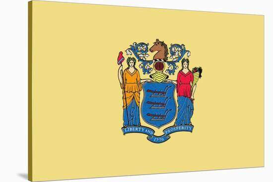 New Jersey State Flag-Lantern Press-Stretched Canvas