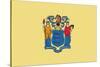 New Jersey State Flag-Lantern Press-Stretched Canvas