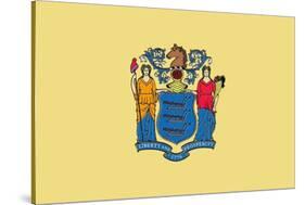 New Jersey State Flag-Lantern Press-Stretched Canvas