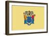 New Jersey State Flag-Lantern Press-Framed Art Print