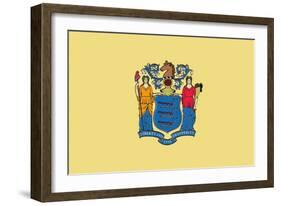 New Jersey State Flag-Lantern Press-Framed Art Print