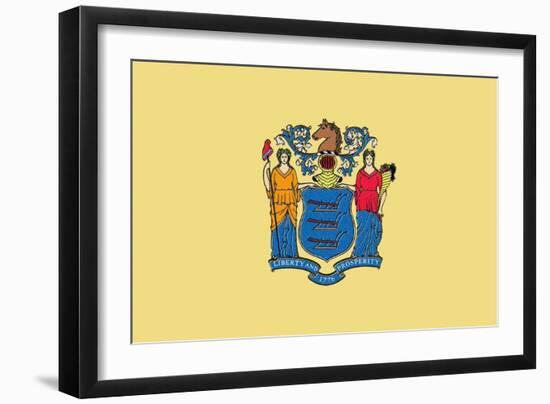 New Jersey State Flag-Lantern Press-Framed Art Print