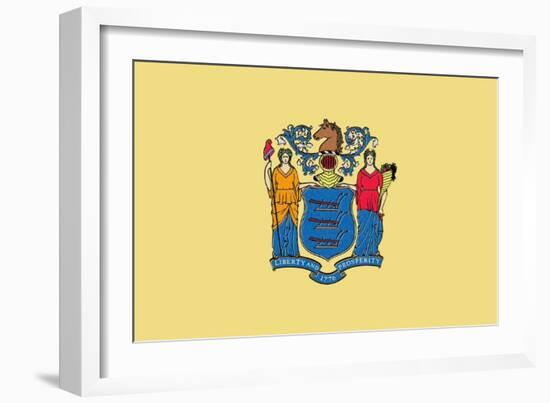 New Jersey State Flag-Lantern Press-Framed Art Print