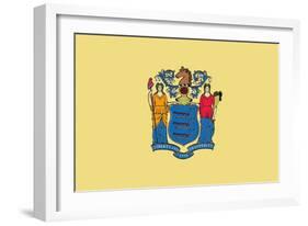 New Jersey State Flag-Lantern Press-Framed Art Print