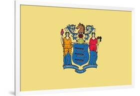 New Jersey State Flag-Lantern Press-Framed Art Print