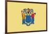 New Jersey State Flag-Lantern Press-Framed Art Print