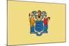 New Jersey State Flag-Lantern Press-Mounted Art Print