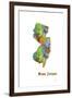 New Jersey State Map 1-Marlene Watson-Framed Giclee Print