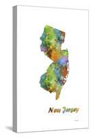 New Jersey State Map 1-Marlene Watson-Stretched Canvas