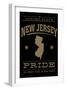 New Jersey State Pride - Gold on Black-Lantern Press-Framed Art Print