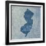 New Jersey State Words-David Bowman-Framed Giclee Print