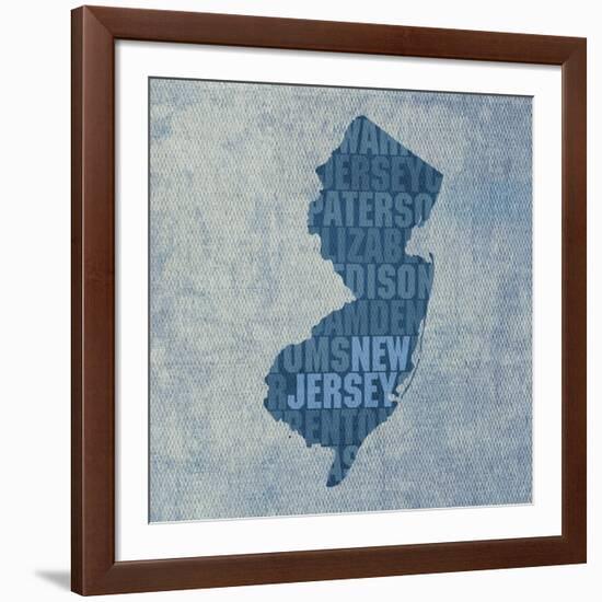 New Jersey State Words-David Bowman-Framed Giclee Print