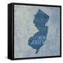 New Jersey State Words-David Bowman-Framed Stretched Canvas