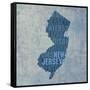 New Jersey State Words-David Bowman-Framed Stretched Canvas