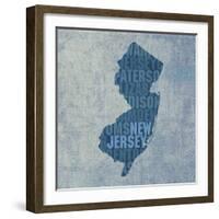 New Jersey State Words-David Bowman-Framed Giclee Print