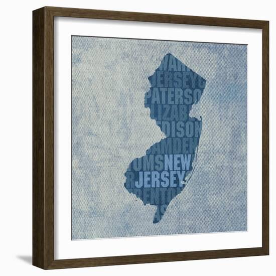 New Jersey State Words-David Bowman-Framed Giclee Print