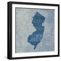 New Jersey State Words-David Bowman-Framed Giclee Print