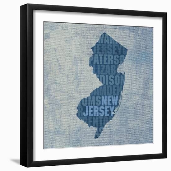 New Jersey State Words-David Bowman-Framed Giclee Print