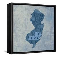 New Jersey State Words-David Bowman-Framed Stretched Canvas