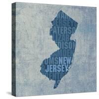 New Jersey State Words-David Bowman-Stretched Canvas