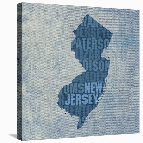 New Jersey State Words-David Bowman-Stretched Canvas