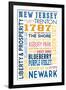 New Jersey - Typography-Lantern Press-Framed Art Print