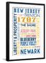 New Jersey - Typography-Lantern Press-Framed Art Print