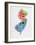 New Jersey Watercolor Word Cloud-NaxArt-Framed Art Print