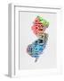 New Jersey Watercolor Word Cloud-NaxArt-Framed Art Print