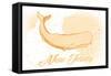 New Jersey - Whale - Yellow - Coastal Icon-Lantern Press-Framed Stretched Canvas