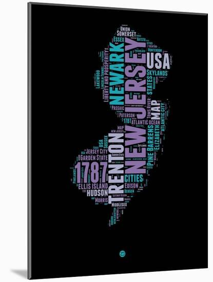 New Jersey Word Cloud 1-NaxArt-Mounted Art Print