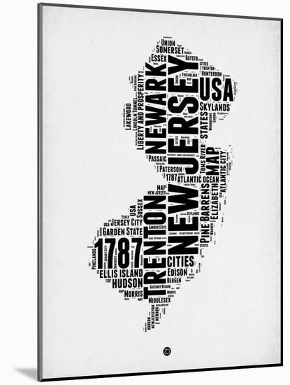 New Jersey Word Cloud 2-NaxArt-Mounted Art Print