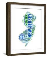 New Jersey Word Cloud Map-NaxArt-Framed Art Print