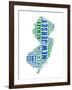 New Jersey Word Cloud Map-NaxArt-Framed Art Print