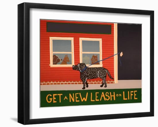 New Leash On Life Open Text-Stephen Huneck-Framed Giclee Print