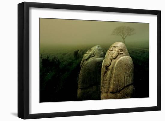 New Light on the Olmec. 6 High; Nephrite; Tuxtla< Statuette of Shaman; with Duck Mas…, 1993 (Photo)-Kenneth Garrett-Framed Giclee Print