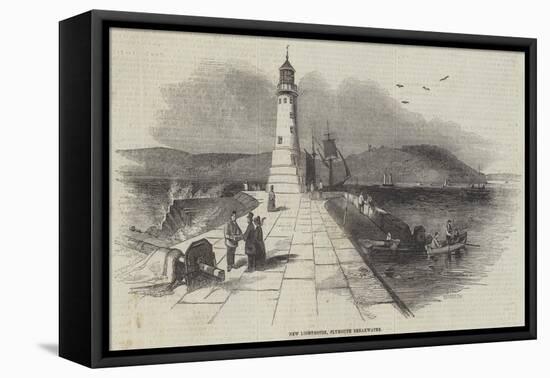 New Lighthouse, Plymouth Breakwater-null-Framed Stretched Canvas