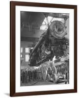 New Locomotives Being Built in Main Shop-Bernard Hoffman-Framed Photographic Print