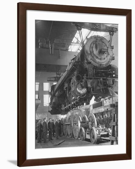 New Locomotives Being Built in Main Shop-Bernard Hoffman-Framed Photographic Print