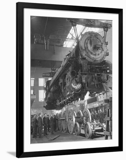 New Locomotives Being Built in Main Shop-Bernard Hoffman-Framed Photographic Print