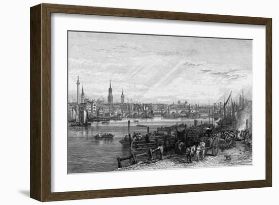 New London Bridge 1826-George Cooke-Framed Art Print