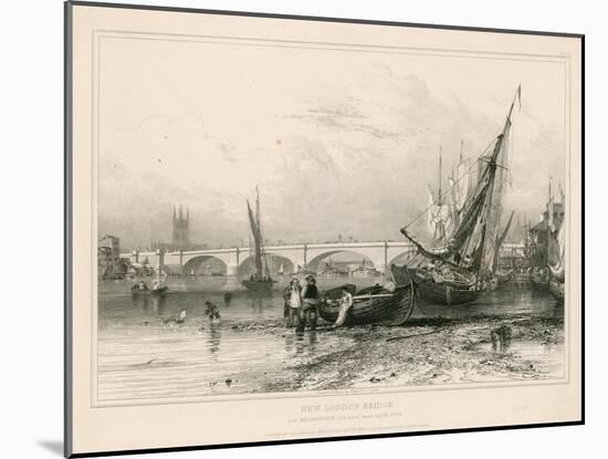 New London Bridge, from Billingsgate (Low Water) Drawn 31 July 1832-Edward William Cooke-Mounted Giclee Print