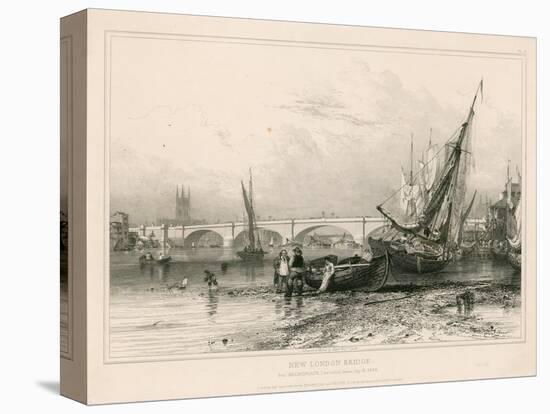 New London Bridge, from Billingsgate (Low Water) Drawn 31 July 1832-Edward William Cooke-Stretched Canvas