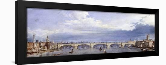 New London Bridge, London, 1829-Augustus Charles Pugin-Framed Giclee Print