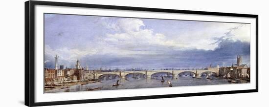 New London Bridge, London, 1829-Augustus Charles Pugin-Framed Giclee Print
