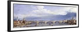 New London Bridge, London, 1829-Augustus Charles Pugin-Framed Giclee Print