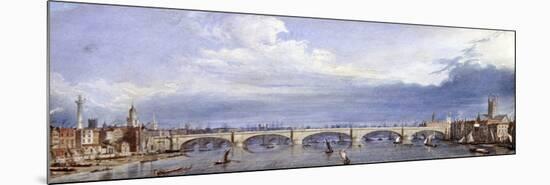 New London Bridge, London, 1829-Augustus Charles Pugin-Mounted Giclee Print