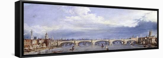 New London Bridge, London, 1829-Augustus Charles Pugin-Framed Stretched Canvas